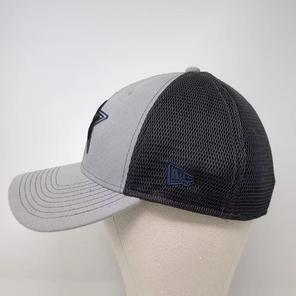 Dallas Cowboys NFL New Era 39THIRTY Gray Black Mesh Back Stretch Fit Hat Size M